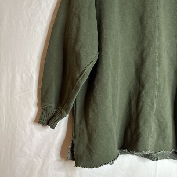 Aerie Down To Earth Crewneck Distressed Sweatshirt Women's Size XS Olive Green - Picture 3 of 16